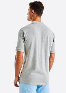 Nautica Calder Polo Shirt - Grey Marl - Back