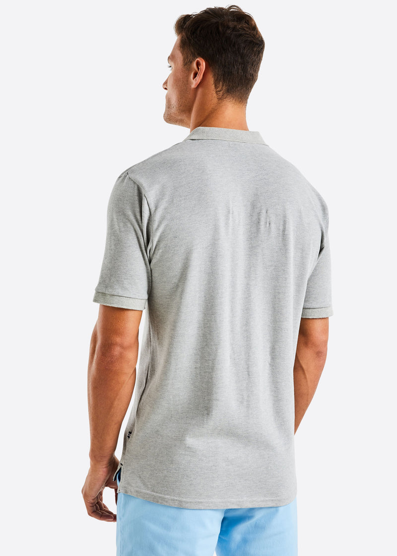 Nautica Calder Polo Shirt - Grey Marl - Back