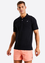 Load image into Gallery viewer, Nautica Brent Polo Shirt - Black - Front