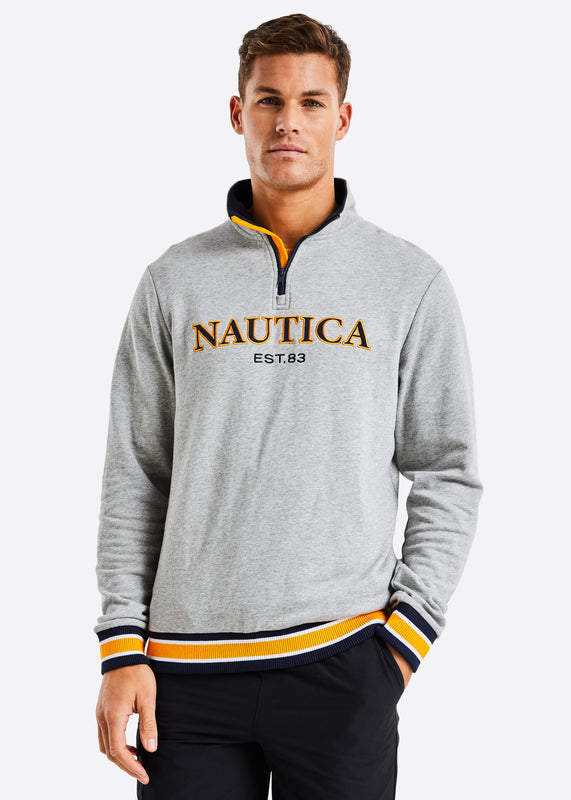 Malabo ¼ Zip Top - Grey Marl