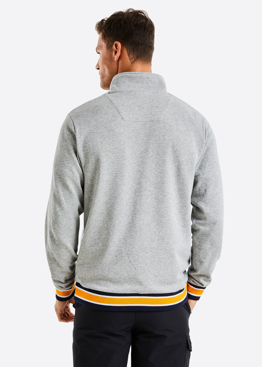 Malabo ¼ Zip Top - Grey Marl