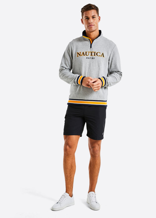 Malabo ¼ Zip Top - Grey Marl