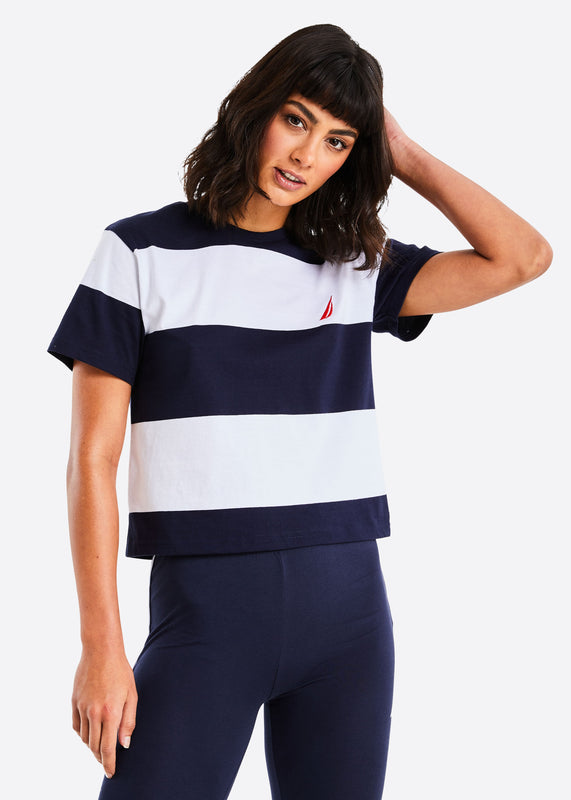 Munroe Crop T-Shirt - Dark Navy