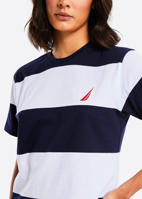 Munroe Crop T-Shirt - Dark Navy