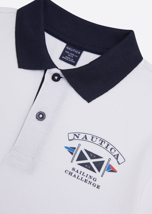 Nautica Toby Polo Shirt - White - Detail