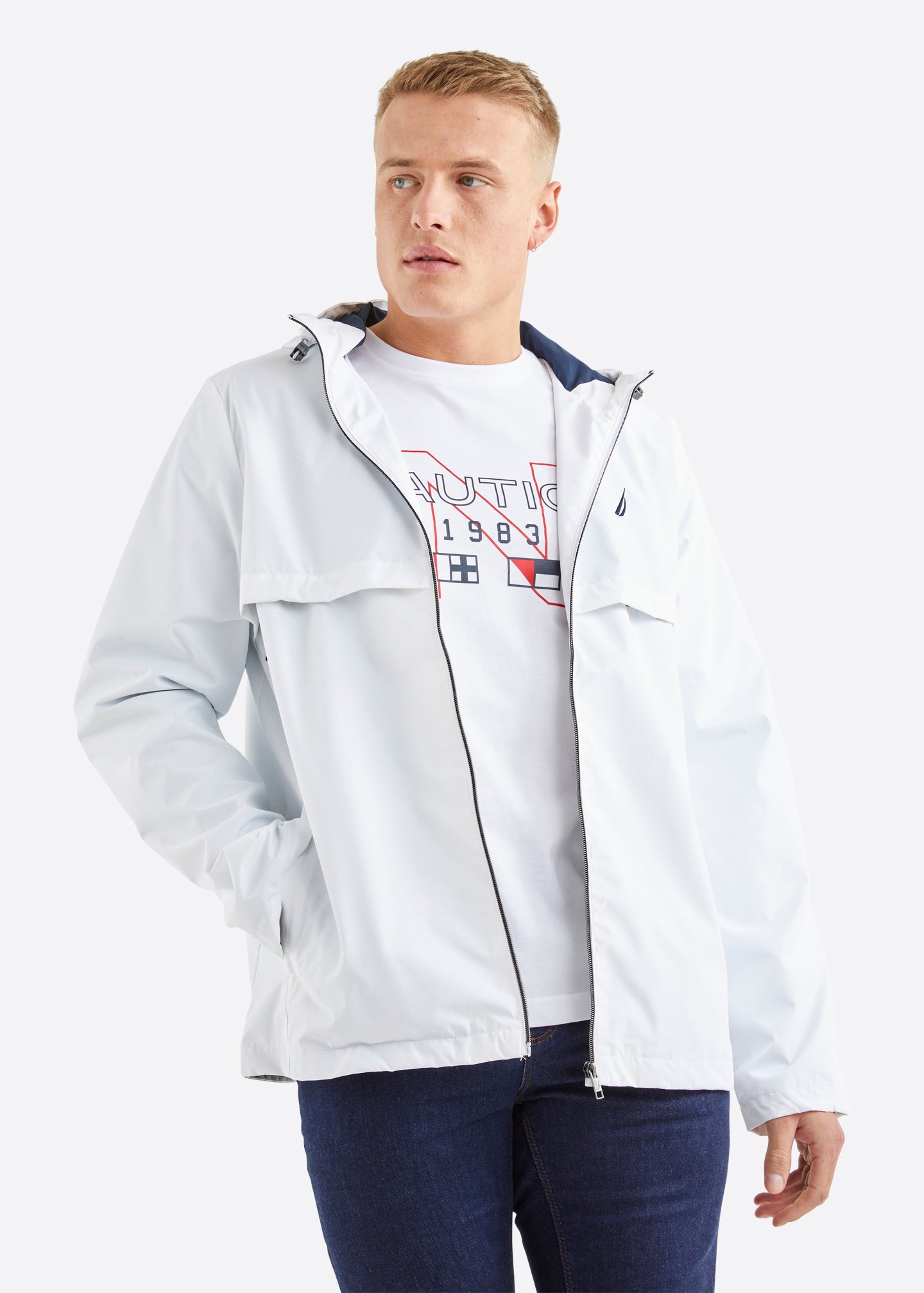 Nautica white windbreaker deals