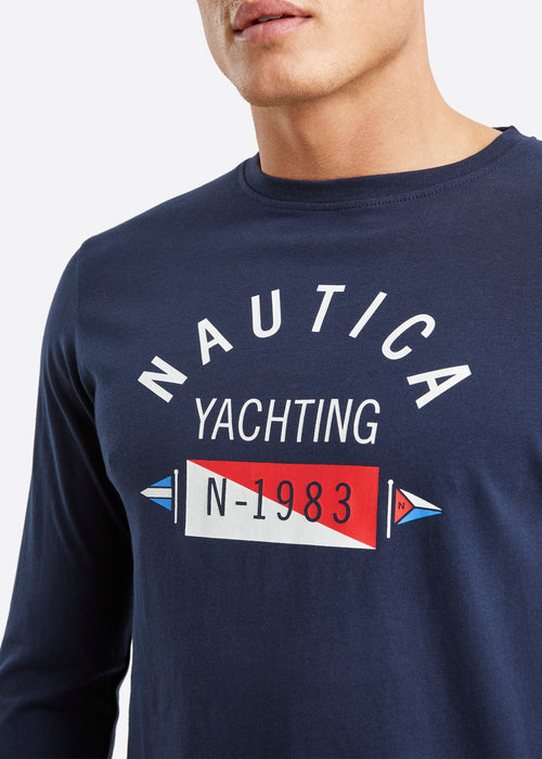 Nautica Coney LS T-Shirt - Dark Navy - Detail
