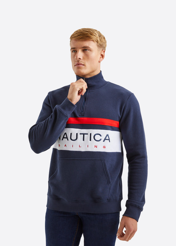 Nautica Colton 1/4 Zip Top - Dark Navy - Front