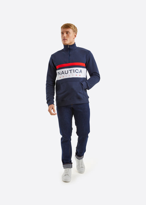 Nautica Colton 1/4 Zip Top - Dark Navy - Full Body