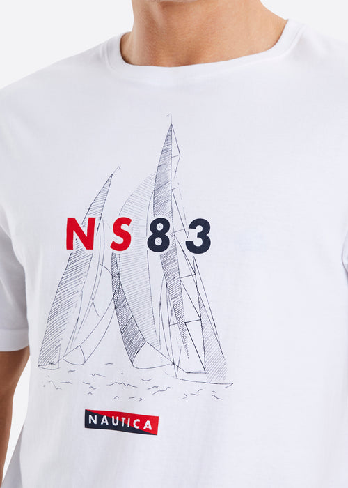 Nautica Cabot T-Shirt - White - Detail