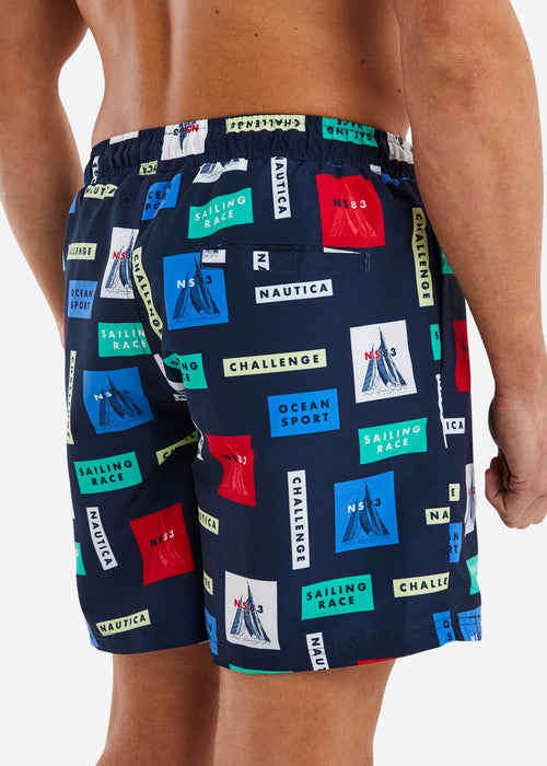 Nautica Bart 6" Swim Short - Dark Navy - Back