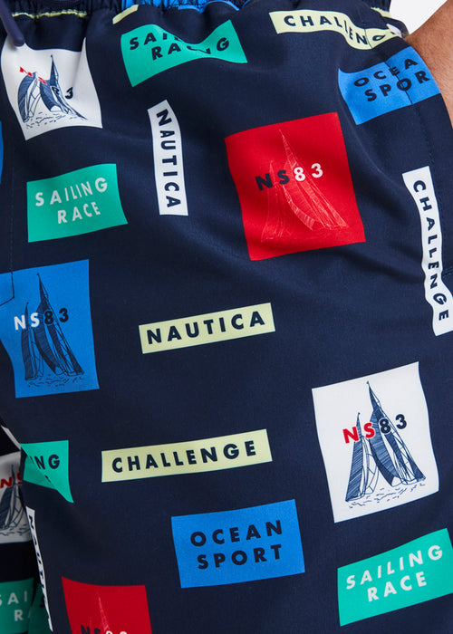 Nautica Bart 6" Swim Short - Dark Navy - Detail