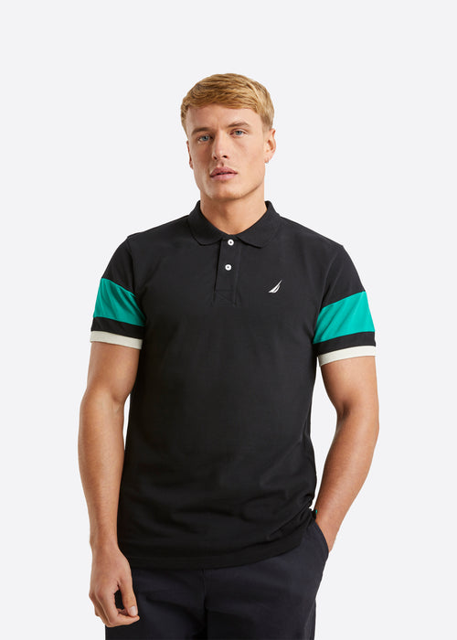Nautica Harlech Polo Shirt - Black - Front