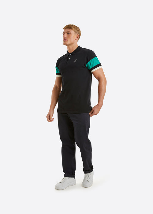 Nautica Harlech Polo Shirt - Black - Full Body