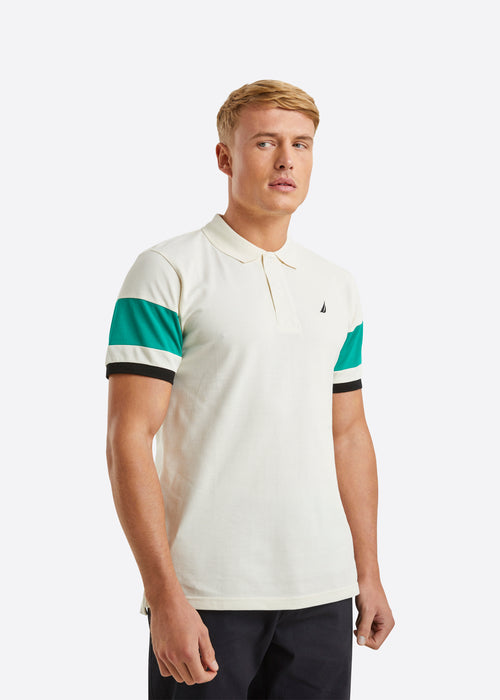 Nautica Harlech Polo Shirt - Ecru - Front