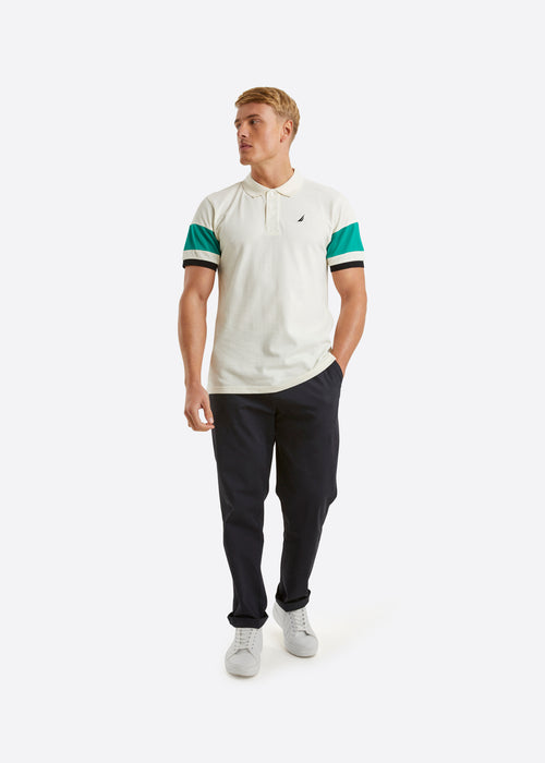 Nautica Harlech Polo Shirt - Ecru - Full Body