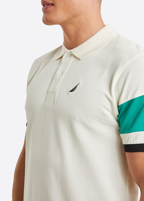 Nautica Harlech Polo Shirt - Ecru - Detail
