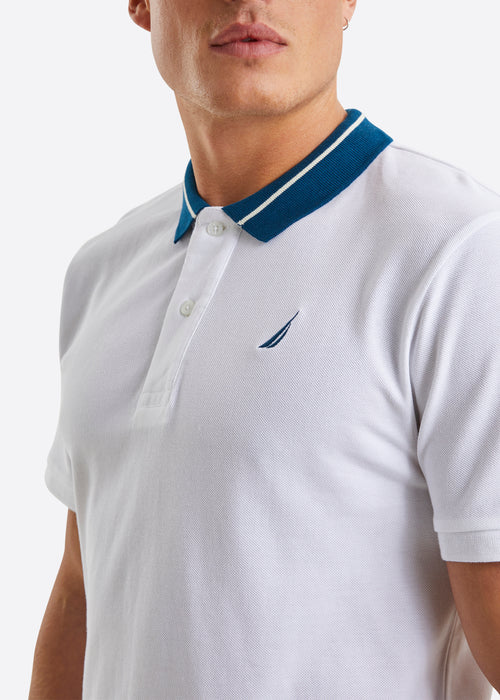 Nautica Rogan Polo Shirt - White - Detail