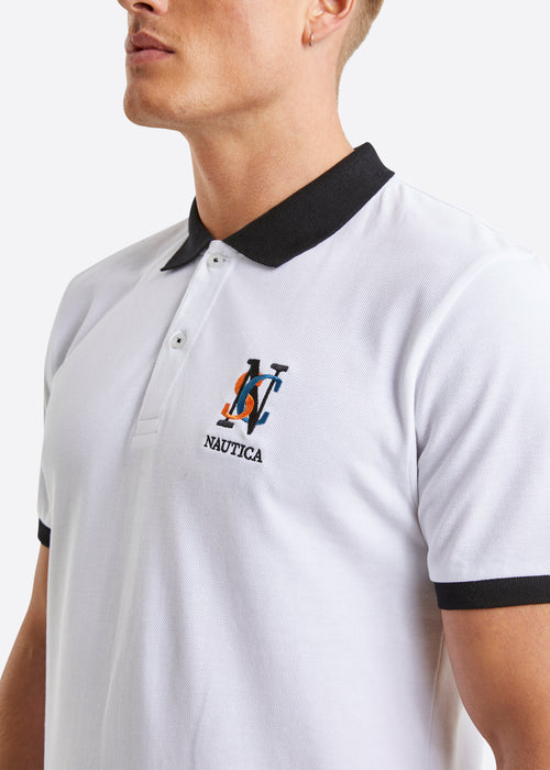 Nautica Mitch Big & Tall Polo Shirt - White - Detail