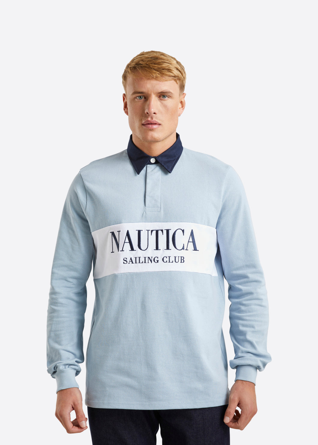 Nautica Murray Rugby Shirt - Blue Fog - Front