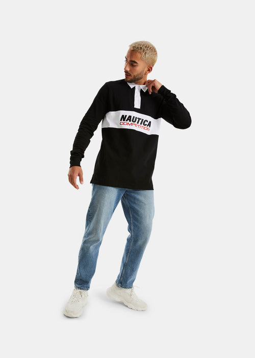 Nautica Competition Balceta Rugby Shirt - Black - Full Body