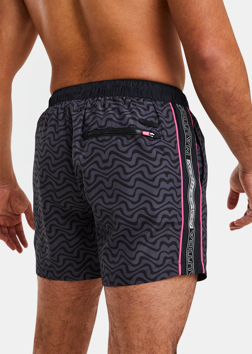 Nautica Competition Delaware 4" Swim Short - Black - Back