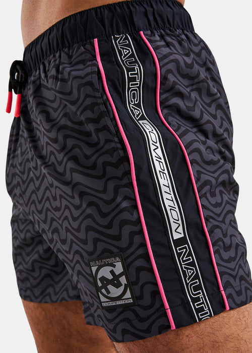 Nautica Competition Delaware 4" Swim Short - Black - Detail