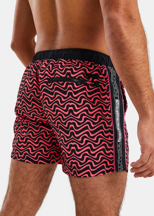 Nautica Competition Delaware 4" Swim Short - Dark Neon Pink - Back
