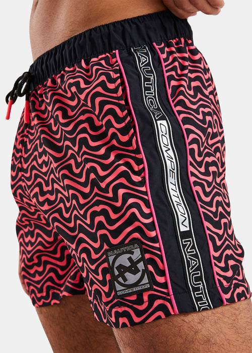 Nautica Competition Delaware 4" Swim Short - Dark Neon Pink - Detail