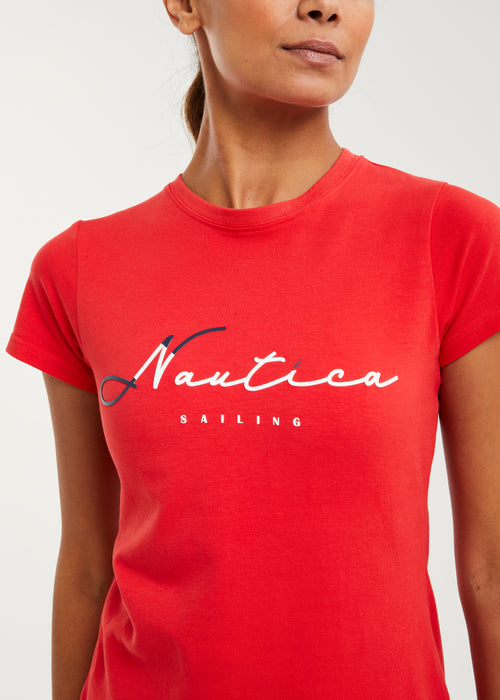 Nautica Orla T-Shirt - True Red - Detail