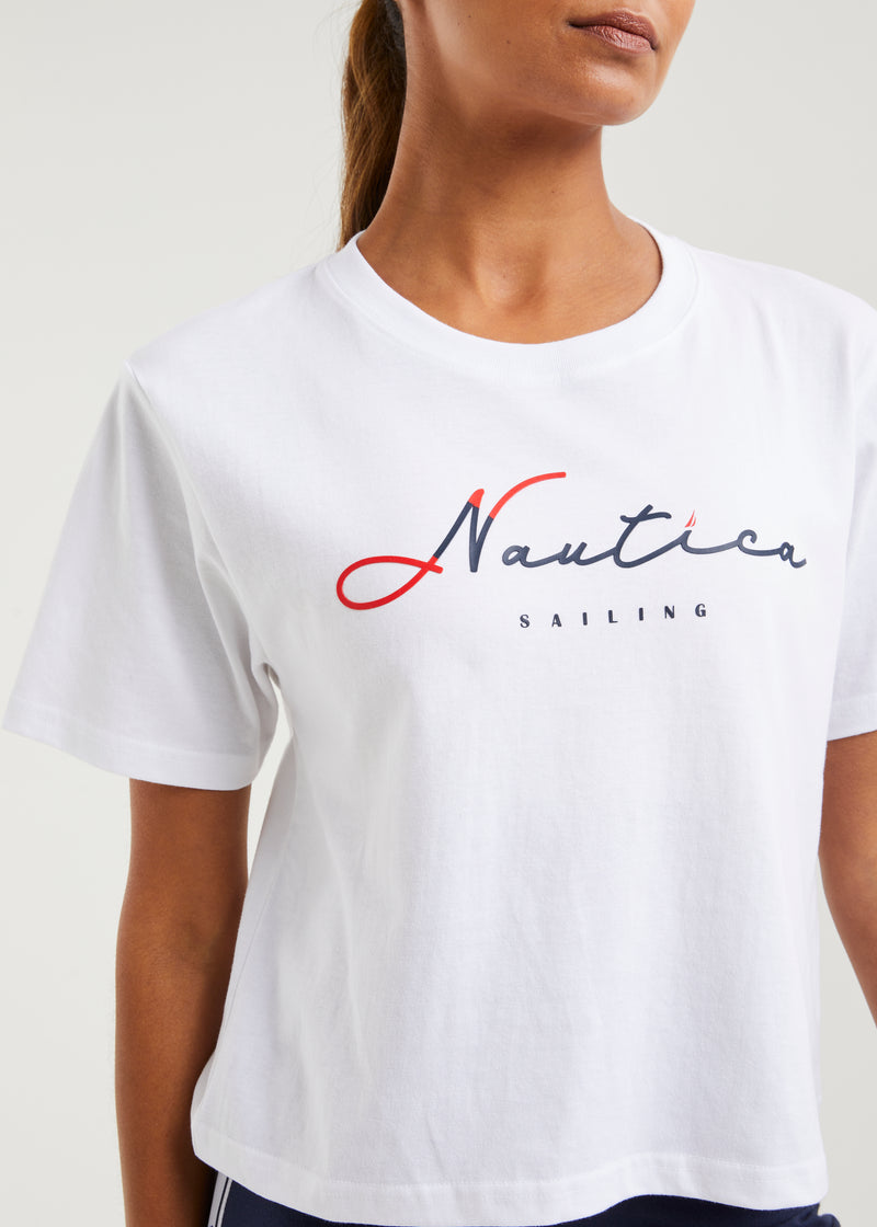 Nautica Dita Crop T-Shirt - White - Detail