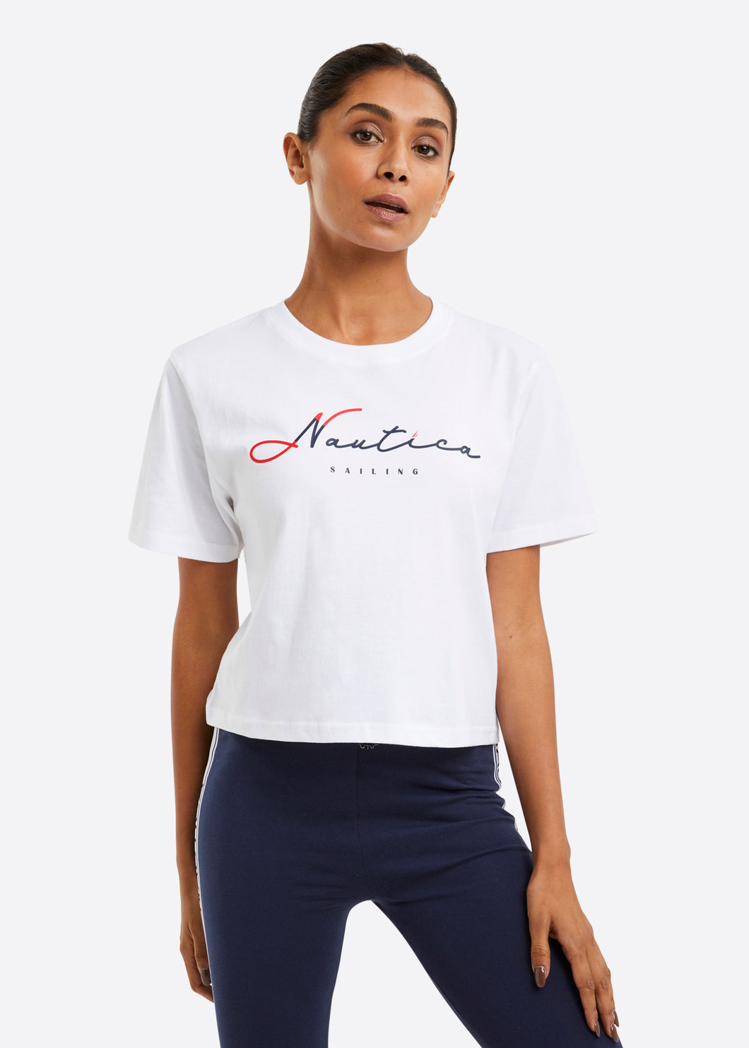 Nautica Dita Crop T-Shirt - White - Front
