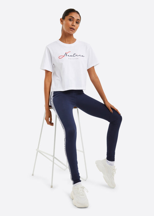 Nautica Dita Crop T-Shirt - White - Full Body
