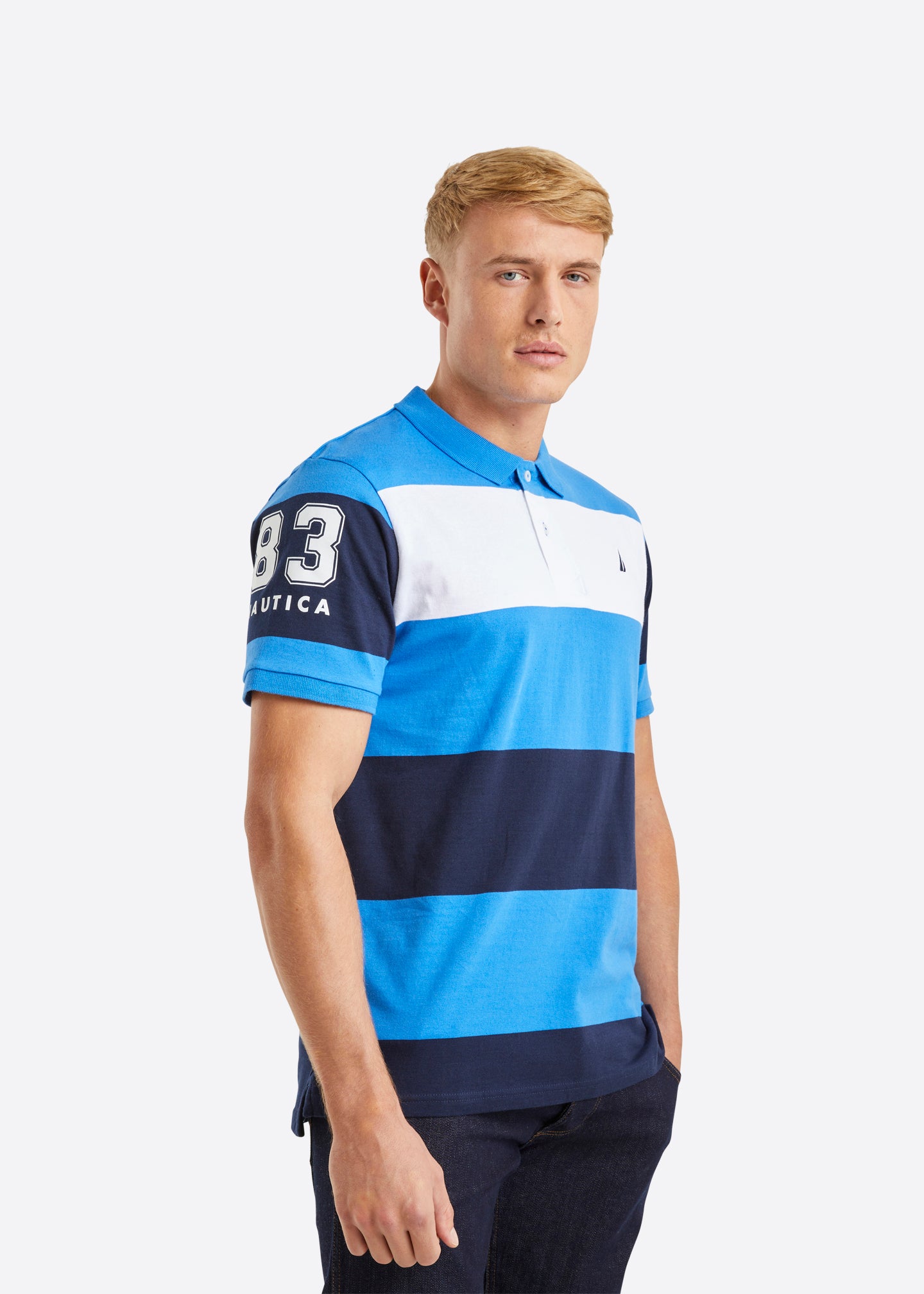 Nautica Dash Polo Shirt - Blue - Front