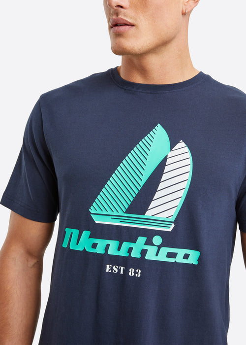 Nautica Crofton T-Shirt - Dark Navy - Detail