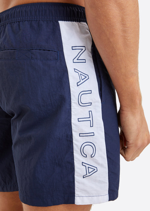 Nautica Karson 6" Swim Short - Dark Navy - Detail