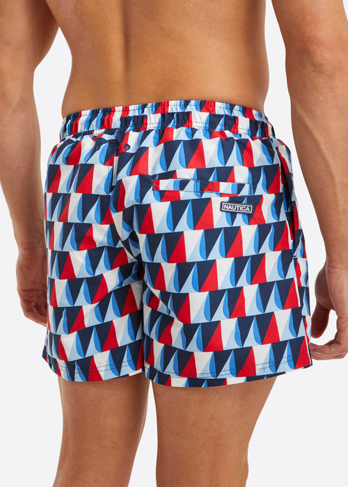 Nautica Dorval 4" Swim Short - True Red - Back