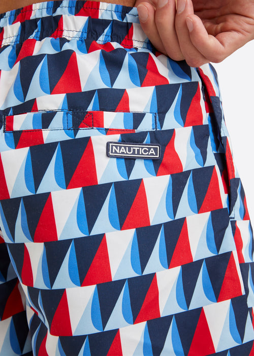 Nautica Dorval 4" Swim Short - True Red - Detail