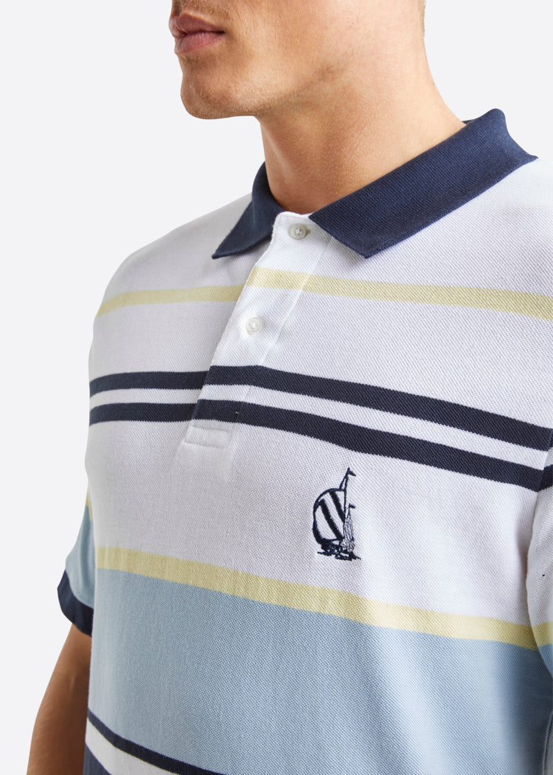 Nautica Merlot Polo Shirt - White - Detail